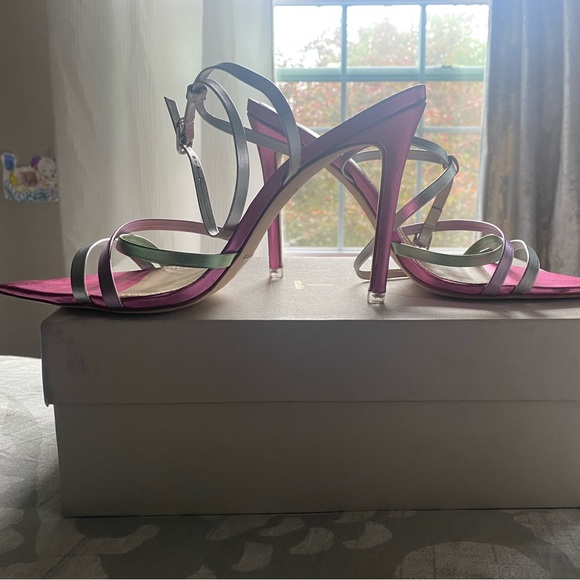 NWT Black Suede Studio Kris Ankle Strap Heels Size 38/7.5-8 - Picture 4 of 6